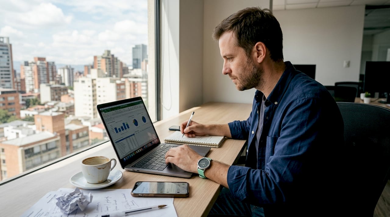 Especialista analizando el rendimiento de campañas de marketing digital