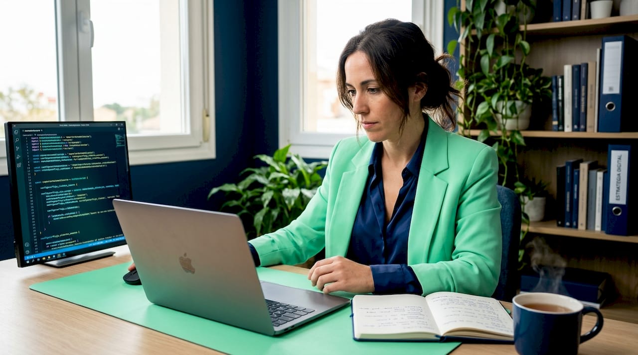 Profesional desempeñando su labor desde casa
