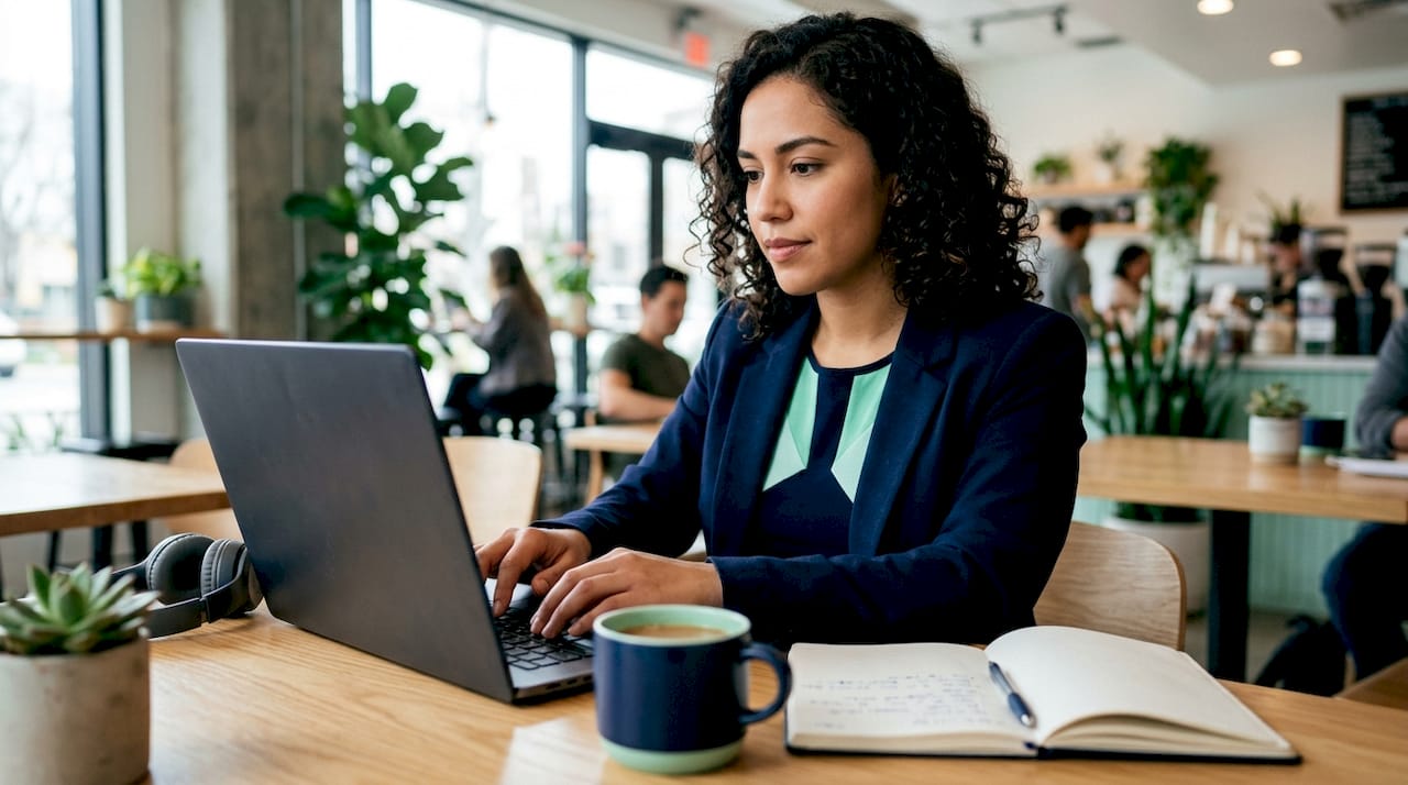 Mujer profesional dedicada a la creación de contenidos automatizados para marketing